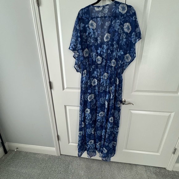 Tommy Hilfiger Womens Blue Lined Dolman Sleeve Maxi Dress Plus 22W​ - Picture 12 of 14